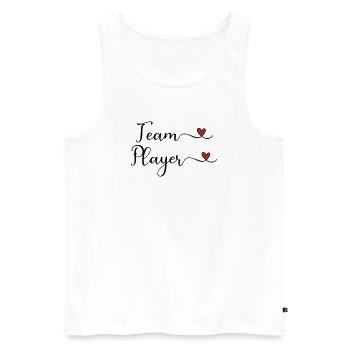 Style typographique mignon avec un cœur en équipe - Débardeur bio Premium Homme - blanc - Devant - Michal (187cm)