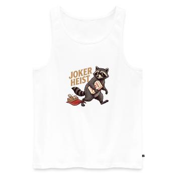 Mahjong Joker Heist Waschbär - Männer Premium Bio Tank Top - Weiß - Vorne - Michal (187cm)