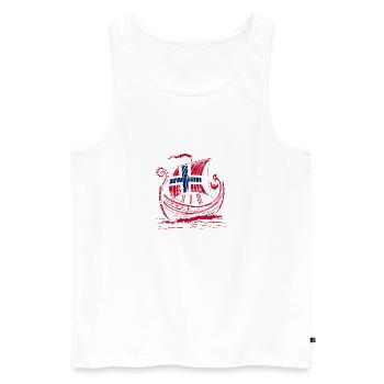 Norway Norge Fjords Scandinavian Ro Viking ship - Männer Premium Bio Tank Top - Weiß - Vorne - Michal (187cm)