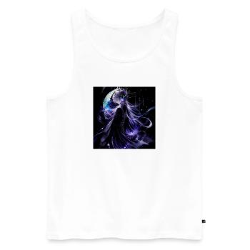 Celestial Moon Goddess Fantasy Art – Cosmic Purple - Männer Premium Bio Tank Top - Weiß - Vorne - Michal (187cm)