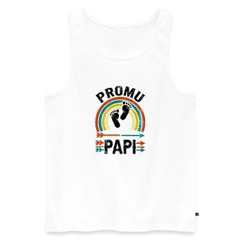 Promoted Grandpa Gift Retro Pregnancy Announcement - Men's Premium Organic Tank Top - white - Front - Michal (187cm)