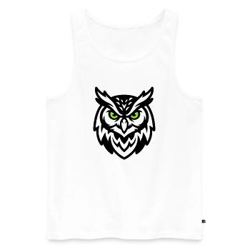 Mascotte hibou Logo E Sport - Débardeur bio Premium Homme - blanc - Devant - Michal (187cm)