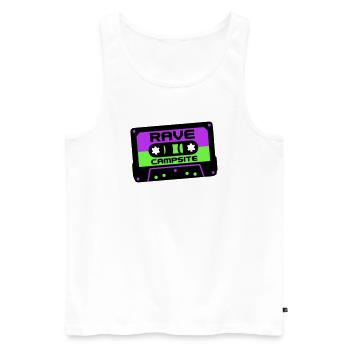 Rave Cassette Festival Logo - Débardeur bio Premium Homme - blanc - Devant - Michal (187cm)