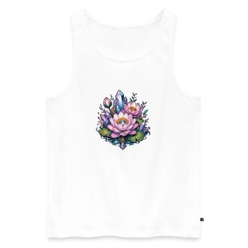 Crystal Lotus in the Crystal Garden - Men's Premium Organic Tank Top - white - Front - Michal (187cm)