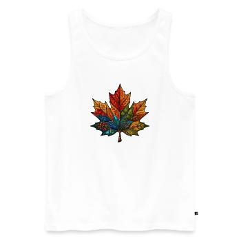 Kaléidoscope Feuille d’Automne - Débardeur bio Premium Homme - blanc - Devant - Michal (187cm)