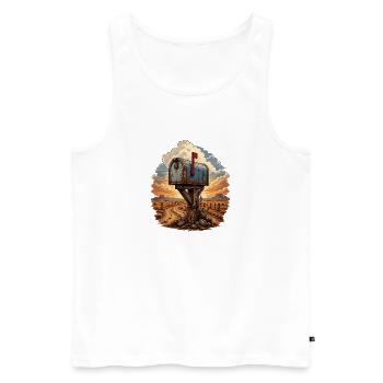 Rusty mailbox on the desert path - Men's Premium Organic Tank Top - white - Front - Michal (187cm)