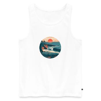 Sunset Coast Retro - Men's Premium Organic Tank Top - white - Front - Michal (187cm)