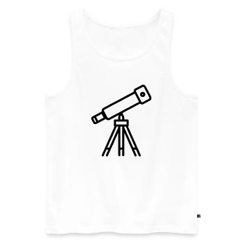Teleskop - Männer Premium Bio Tank Top - Weiß - Vorne - Michal (187cm)