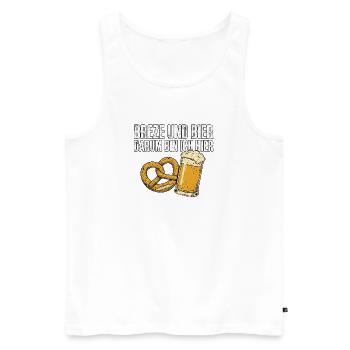 Breze Und Bier Bierzelt - Männer Premium Bio Tank Top - Weiß - Vorne - Michal (187cm)