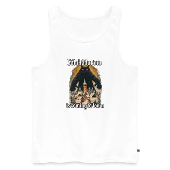 Jólakötturinn Yule Cat Isländische Weihnachtskatze - Männer Premium Bio Tank Top - Weiß - Vorne - Michal (187cm)