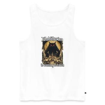 Jólakötturinn Wilde Nordische Weihnachtskatze - Männer Premium Bio Tank Top - Weiß - Vorne - Michal (187cm)