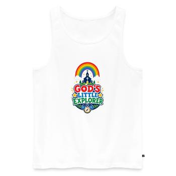 God's Little Explorer - Men's Premium Organic Tank Top - white - Front - Michal (187cm)