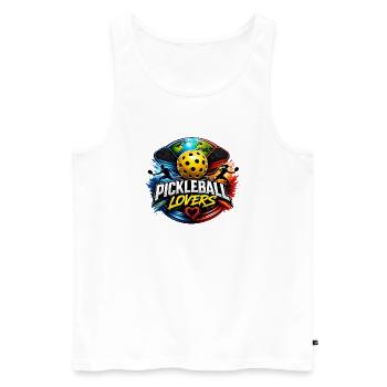 AMATEURS DE PICKLEBALL - Débardeur bio Premium Homme - blanc - Devant - Michal (187cm)