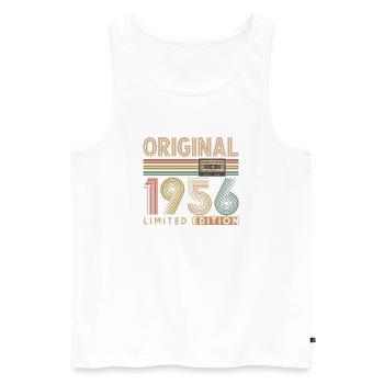 70e anniversaire, 70 ans - Débardeur bio Premium Homme - blanc - Devant - Michal (187cm)