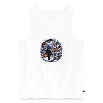 Winter ninja in snowy village - Men's Premium Organic Tank Top - white - Front - Michal (187cm)