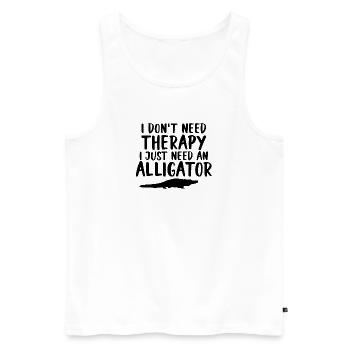 Alligator Saying Reptile - Men's Premium Organic Tank Top - white - Front - Michal (187cm)