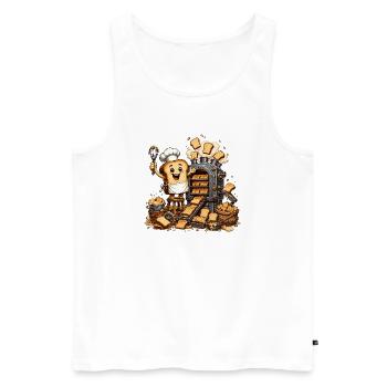 Küchenheld Toast Slice - Men's Premium Organic Tank Top - white - Front - Michal (187cm)