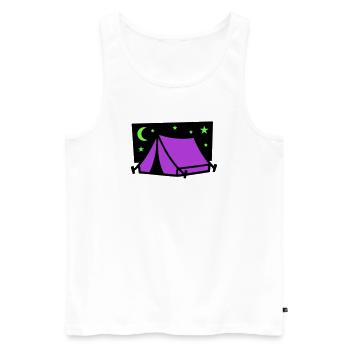 Camping Tent Star Graphic - Men's Premium Organic Tank Top - white - Front - Michal (187cm)