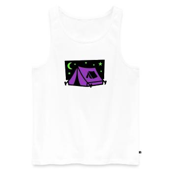 Festival Tent Night Logo - Men's Premium Organic Tank Top - white - Front - Michal (187cm)