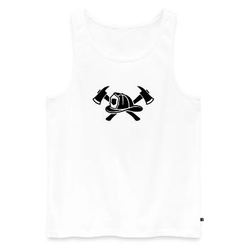 Firefighter Helmet Aexte Logo - Men's Premium Organic Tank Top - white - Front - Michal (187cm)