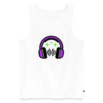 Headphones Stars Icon - Men's Premium Organic Tank Top - white - Front - Michal (187cm)