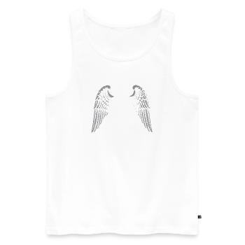 Gothic Monogram with Angel Wings - Men's Premium Organic Tank Top - white - Front - Michal (187cm)