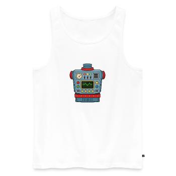 Cool Comic Robot – Futurative Design - Men's Premium Organic Tank Top - white - Front - Michal (187cm)