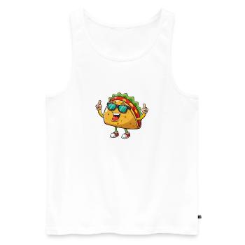Taco - Men's Premium Organic Tank Top - white - Front - Michal (187cm)