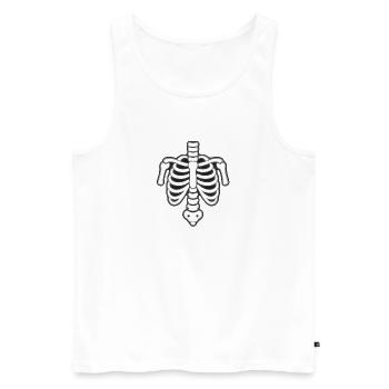 Comic Skelett Brustkorb als Faschingskostüm Party - Männer Premium Bio Tank Top - Weiß - Vorne - Michal (187cm)