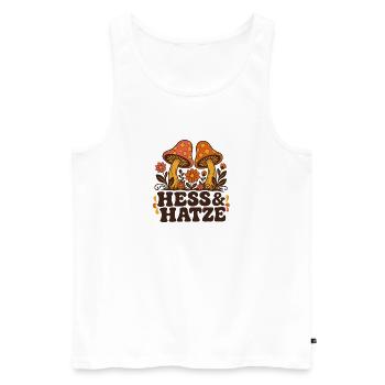 Hess und Hatze Retro psychedelisch - Männer Premium Bio Tank Top - Weiß - Vorne - Michal (187cm)