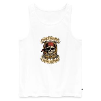 Papa Private Rhum Reserve Pirate Vintage - Débardeur bio Premium Homme - blanc - Devant - Michal (187cm)