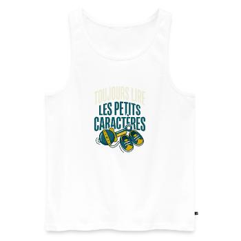 Futur Papa Humour Petits Caractères - Débardeur bio Premium Homme - blanc - Devant - Michal (187cm)