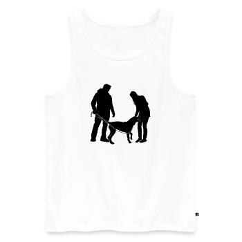 Hundebesitzer - Männer Premium Bio Tank Top - Weiß - Vorne - Michal (187cm)