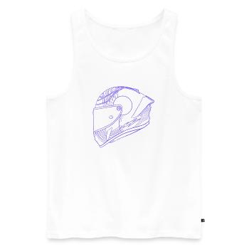 Neon Purple Helmet - Visor - Men's Premium Organic Tank Top - white - Front - Michal (187cm)