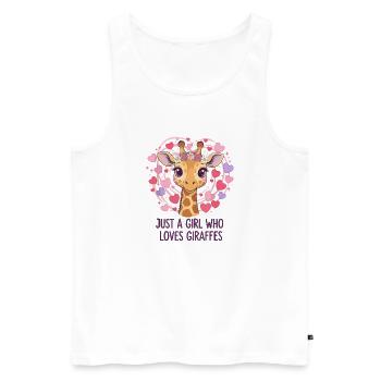 Giraffe Love Girl GIRAFFE - Men's Premium Organic Tank Top - white - Front - Michal (187cm)