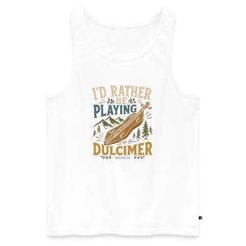  Hackbrett Dulcimer-Musiker Zupfinstrument - Männer Premium Bio Tank Top - Weiß - Vorne - Michal (187cm)