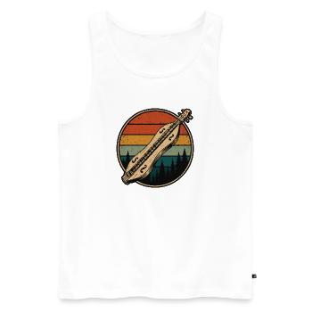  Hackbrett Dulcimer-Musiker Zupfinstrument - Männer Premium Bio Tank Top - Weiß - Vorne - Michal (187cm)