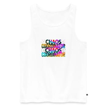 Coordinateur du Chaos : Diction Couleur Arc-en-ciel - Débardeur bio Premium Homme - blanc - Devant - Michal (187cm)