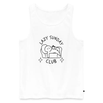 Lazy Sunday Club Couch Potato Weekend Vibes - Men's Premium Organic Tank Top - white - Front - Michal (187cm)