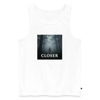 Closer by Mark Noone - Men's Premium Organic Tank Top - white - Front - Michal (187cm)