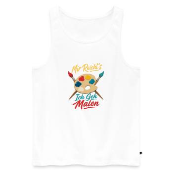 Mir reicht's ich geh malen Künstler Maler Zeichnen - Männer Premium Bio Tank Top - Weiß - Vorne - Michal (187cm)