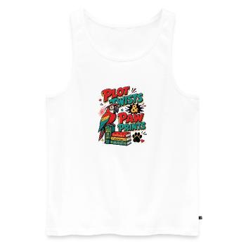 Bücher & Haustiere Papagei Leser Geschenk - Männer Premium Bio Tank Top - Weiß - Vorne - Michal (187cm)