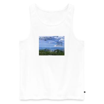 Bergblick Psalm Vertrauen - Männer Premium Bio Tank Top - Weiß - Vorne - Michal (187cm)