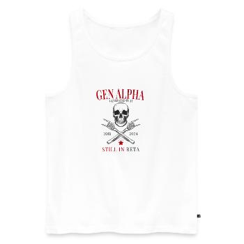 Gen Alpha – Généré par l’IA - Débardeur bio Premium Homme - blanc - Devant - Michal (187cm)