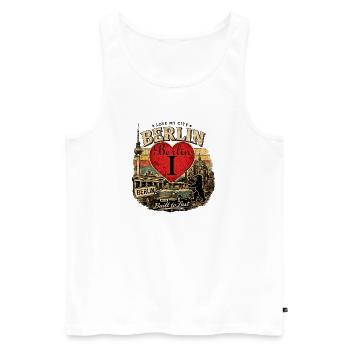 Berlin Heart Rétro Car Vintage - Débardeur bio Premium Homme - blanc - Devant - Michal (187cm)