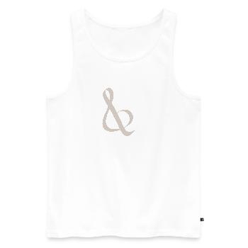 Ampersand marron en motif à points - Débardeur bio Premium Homme - blanc - Devant - Michal (187cm)