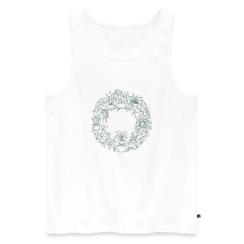 Green plant wreath - Men's Premium Organic Tank Top - white - Front - Michal (187cm)
