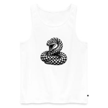 Checkerboard Cobra - Men's Premium Organic Tank Top - white - Front - Michal (187cm)