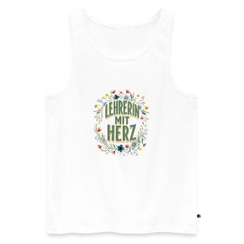 Lehrerin mit Herz! - Männer Premium Bio Tank Top - Weiß - Vorne - Michal (187cm)
