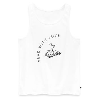 Read with Love - Männer Premium Bio Tank Top - Weiß - Vorne - Michal (187cm)